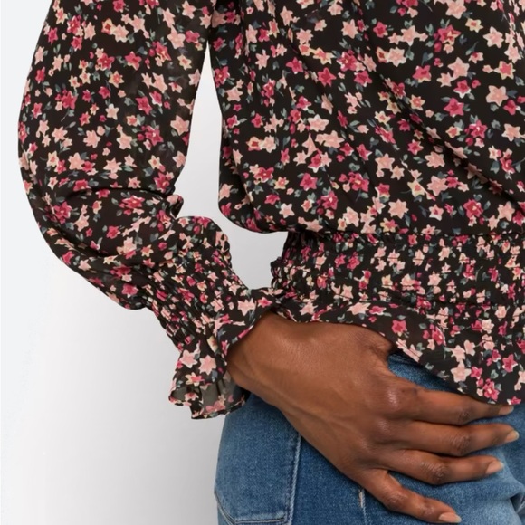 LUSH floral blouse, black & pink - Picture 8 of 11
